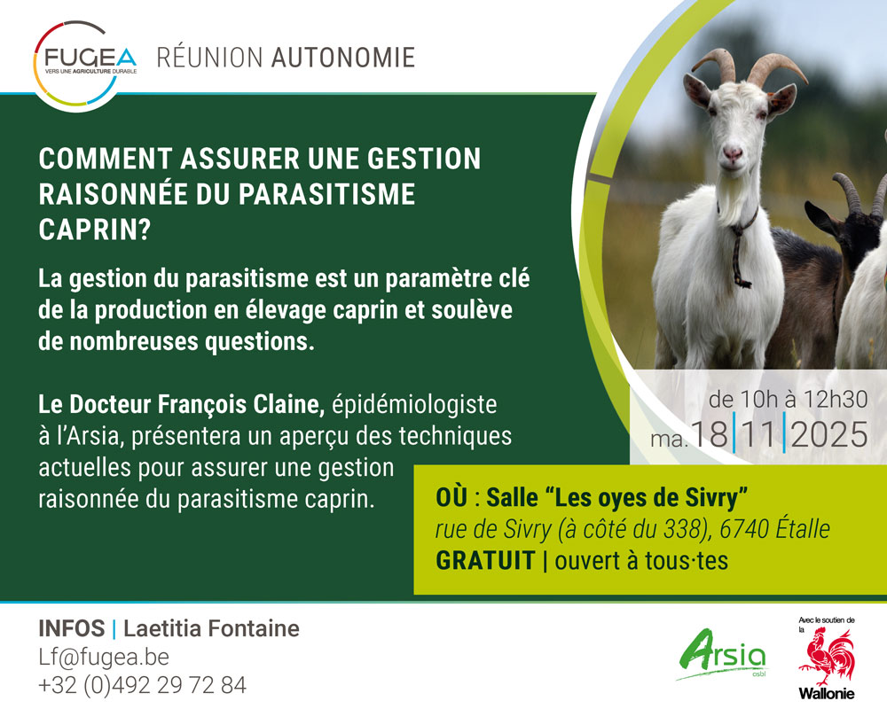 COMMENT ASSURER UNE GESTION RAISONNÉE DU PARASITISME CAPRIN? @ Salle "Les oyes de Sivry"
